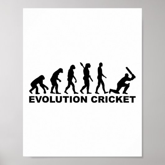Evolution Of Man Cricket T-shirt Poster (Voorkant)