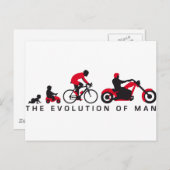 evolution of man motorcycle biker briefkaart (Voorkant / Achterkant)