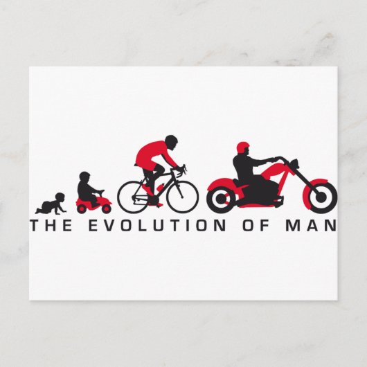 evolution of man motorcycle biker briefkaart (Voorkant)