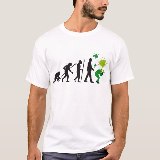 evolution of man paintball player t-shirt (Voorkant)
