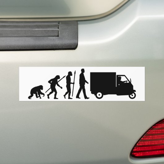 Evolution of man Piaggio Ape mini transporter Bumpersticker (Op auto)