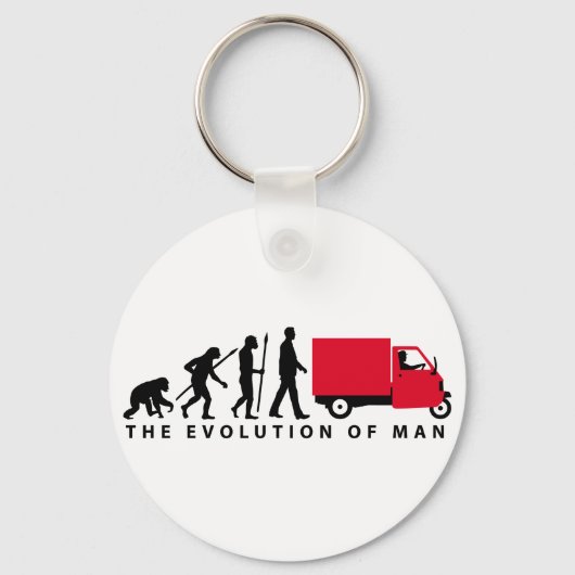 Evolution of man Piaggio Ape mini transporter Sleutelhanger (Voorkant)