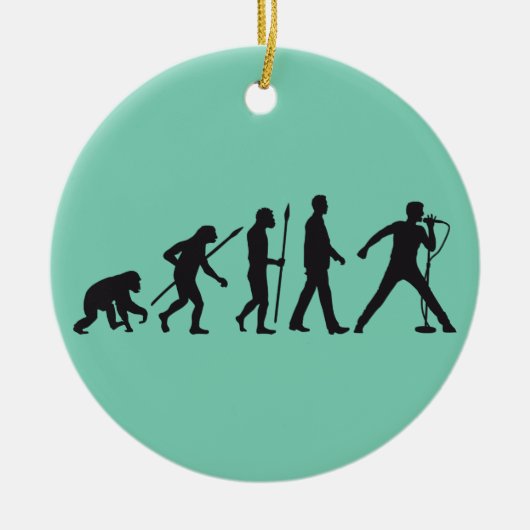 evolution of man rock metal singer keramisch ornament (Voorkant)