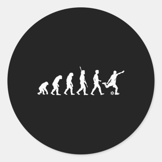 Evolution Of Man - Soccer Lover Soccer Player  Ronde Sticker (Voorkant)