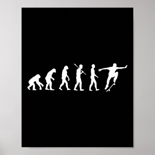 Evolution Of Skateboarder - Skateboarding Gift Shi Poster (Voorkant)