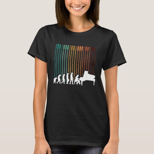 Evolution Piano Musician Keyboard Orchestra T-shirt (Voorkant)