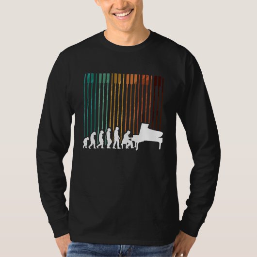 Evolution Piano Musician Keyboard Orchestra T-shirt (Voorkant)