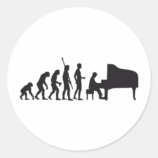evolution piano ronde sticker (Voorkant)