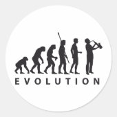 evolution saxophon ronde sticker (Voorkant)