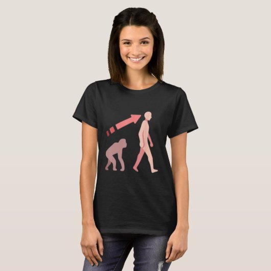 Evolution science human man ape monkey history nat t-shirt (Voorkant volledig)
