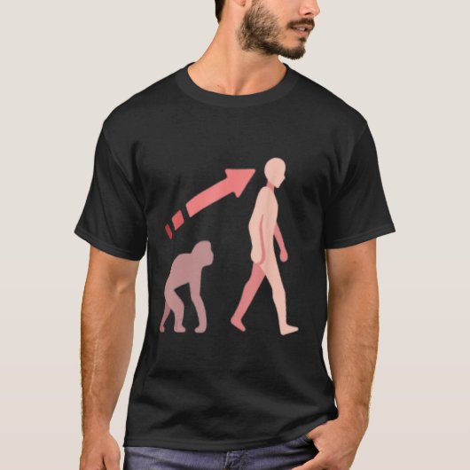 Evolution science human man ape monkey history nat t-shirt (Voorkant)