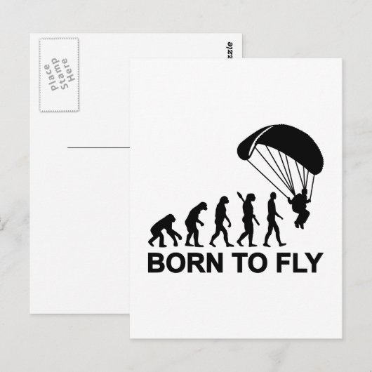 Evolution Skydiving, geboren om te vliegen Briefkaart (Voorkant / Achterkant)