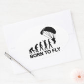 Evolution Skydiving, geboren om te vliegen Ovale Sticker (Envelop)