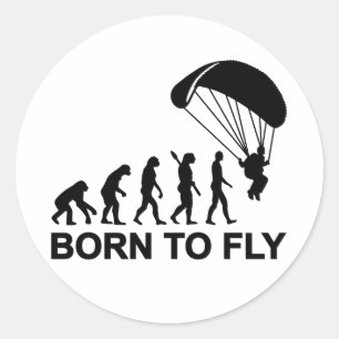 Evolution Skydiving, geboren om te vliegen Ronde Sticker
