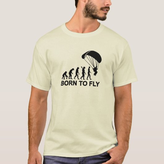 Evolution Skydiving, geboren om te vliegen T-shirt (Voorkant)