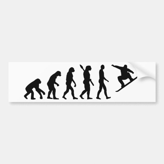 Evolution-snowboarden Snowboard Bumpersticker (Voorkant)