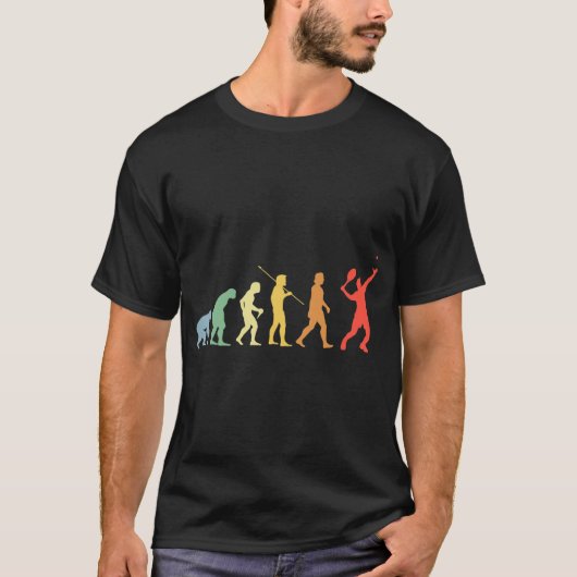 Evolution Tennis Retro Tennis Sport Tennis Player T-shirt (Voorkant)