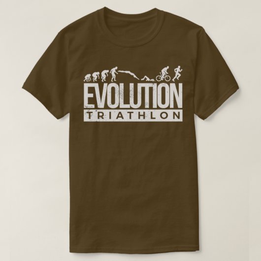 Evolution Triathlon Funny Triathlete Caveman print T-shirt (Design voorkant)