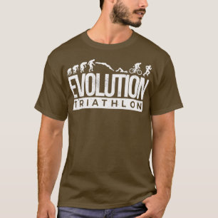 Evolution Triathlon Funny Triathlete Caveman print T-shirt
