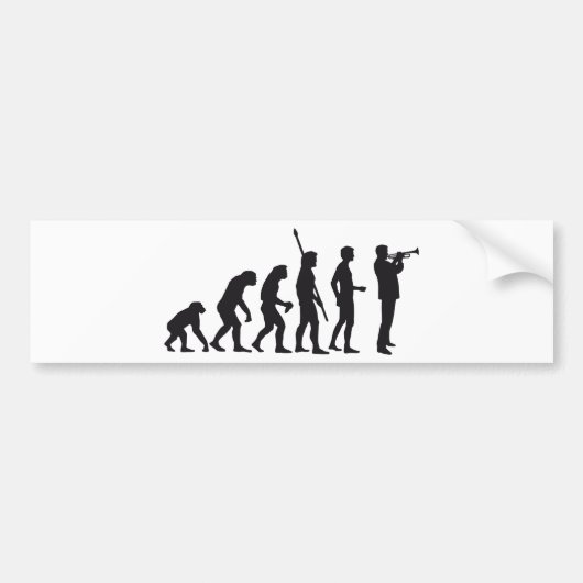 evolution trumpet player bumpersticker (Voorkant)