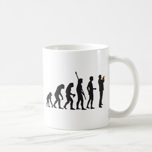 evolution trumpet player koffiemok (Rechts)