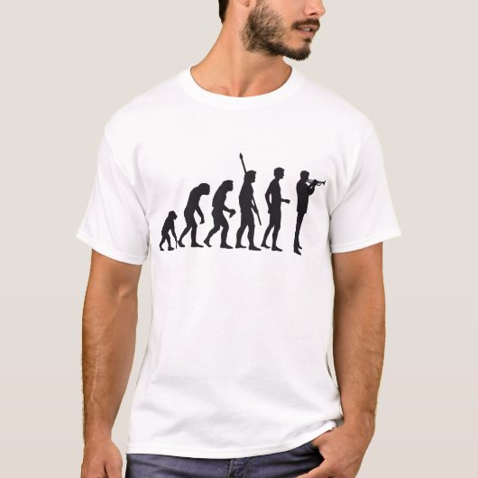 evolution trumpet player t-shirt (Voorkant)