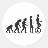 evolution unicycle ronde sticker (Voorkant)