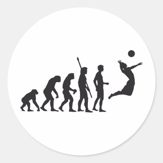 evolution volleyball ronde sticker (Voorkant)