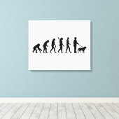 Evolution Walk de hond Canvas Afdruk (Insitu (Houten vloer))
