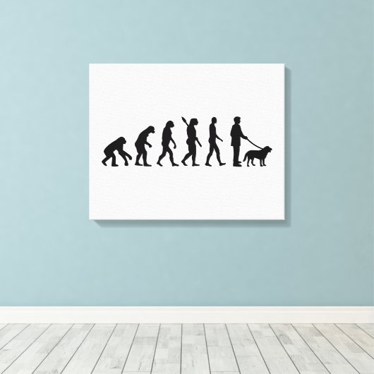 Evolution Walk de hond Canvas Afdruk (Insitu (Houten vloer))