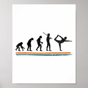 Evolution Yoga Grappige Vintage Poster