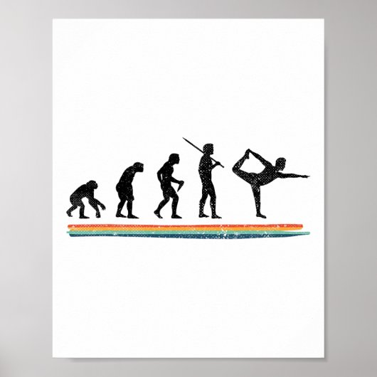 Evolution Yoga Grappige Vintage  Poster (Voorkant)