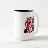 Evolutionair succes tweekleurige koffiemok (Voorkant rechts)