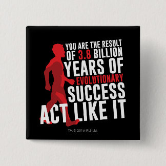 Evolutionair succes vierkante button 5,1 cm