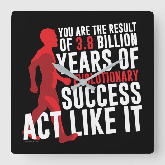 Evolutionair succes vierkante klok (Voorkant)