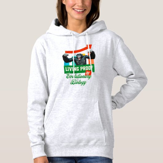 Evolutionaire Biologie Primaat Humor Hoodie (Voorkant)