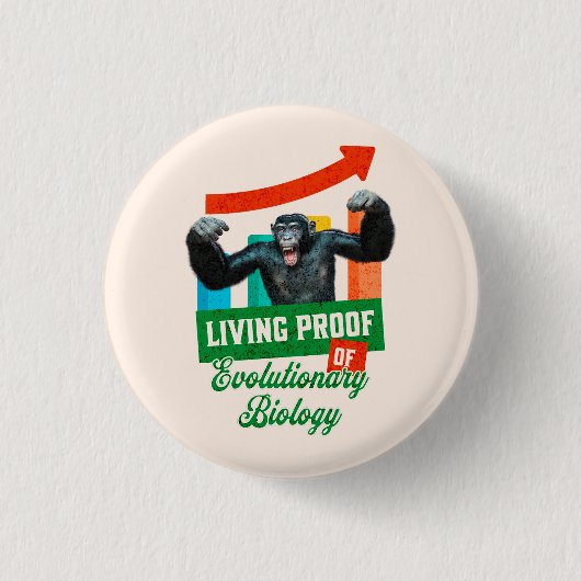 Evolutionaire Biologie Primaat Humor Ronde Button 3,2 Cm (Voorkant)