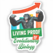 Evolutionaire Biologie Primaat Humor Sticker (Voorkant)