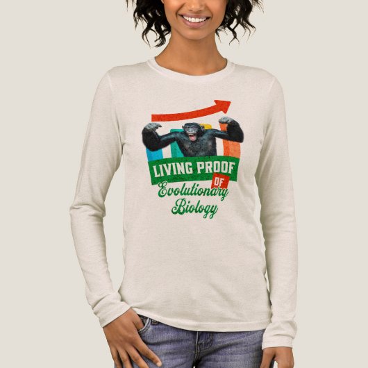 Evolutionaire Biologie Primaat Humor Tri-Blend Shirt (Voorkant)