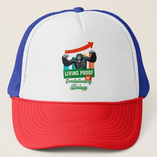 Evolutionaire Biologie Primaat Humor Trucker Pet (Voorkant)