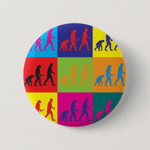 Evolutionary Biology Pop Art Ronde Button 5,7 Cm