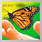 Evolve aan geweldloosheid. Word Vegan. Poster (Voorkant)