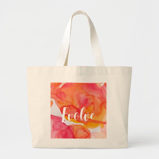Evolve Abstracte Waterverf Kunst Moderne Esthetiek Grote Tote Bag (Voorkant)