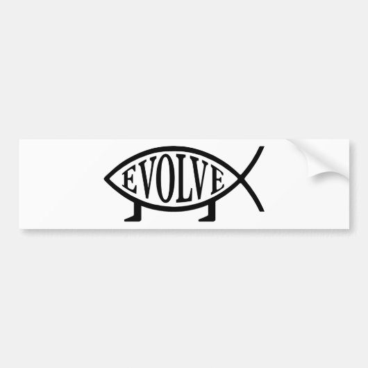 Evolve Fish Bumpersticker (Voorkant)