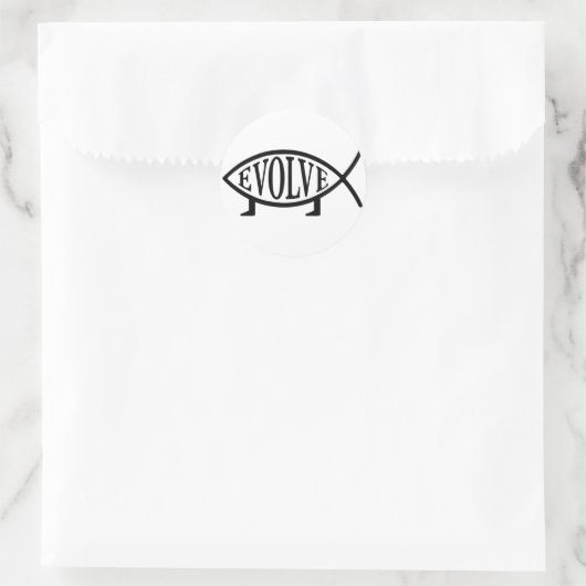 Evolve Fish Ronde Sticker (Tas)