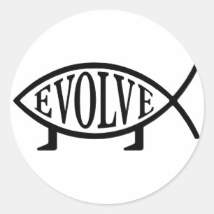 Evolve Fish Ronde Sticker