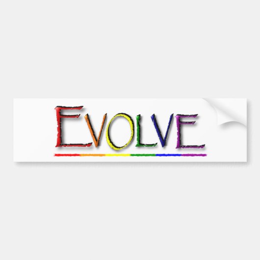 Evolve Gay Bumpersticker (Voorkant)