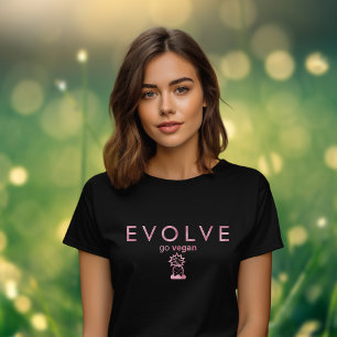 Evolve, Go Vegan, Roze Folie Activisme T-shirt