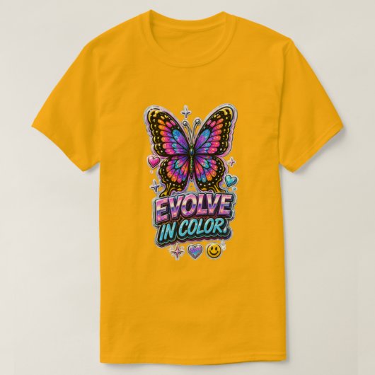 Evolve in Color Vlinder 🦋 Inspirerend T-shirt (Design voorkant)