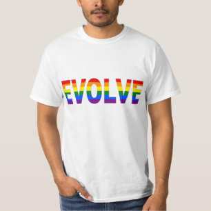 EVOLVE in regenboogkleuren voor rechten van homose T-shirt